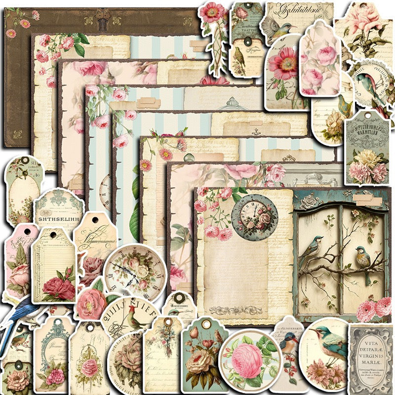 30 paper stickers + 8 papers in one set