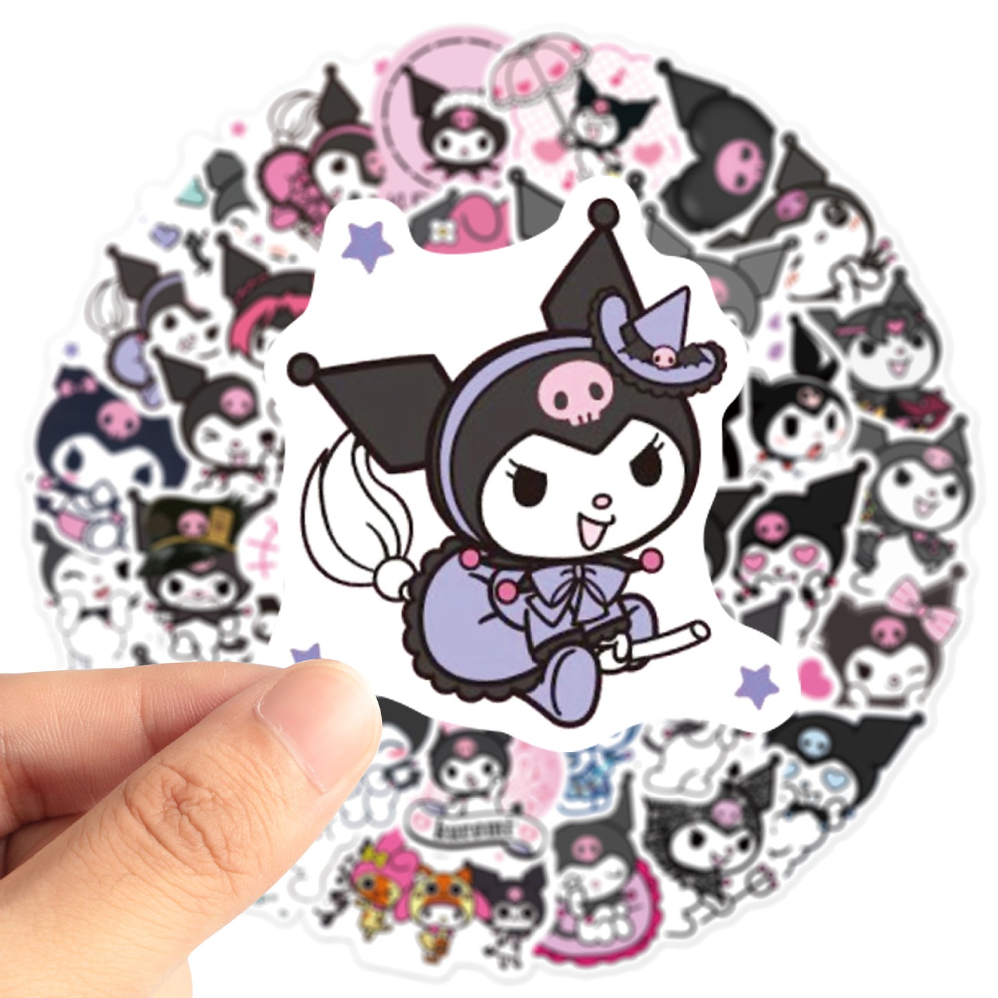 Cute Sanrio Animal Kuromi Style Stickers PVC Waterproof Anime Sticker For Woman For Kids Baby Girls Students Skateboard Car Hyederoflas For Young Children