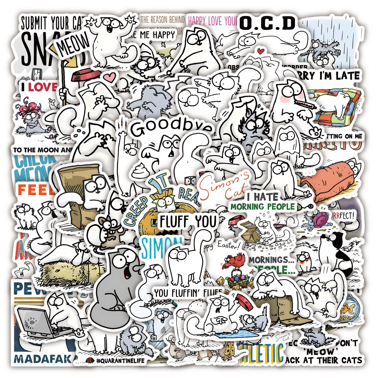 Cute Cartoon Simon's Cat Stickers