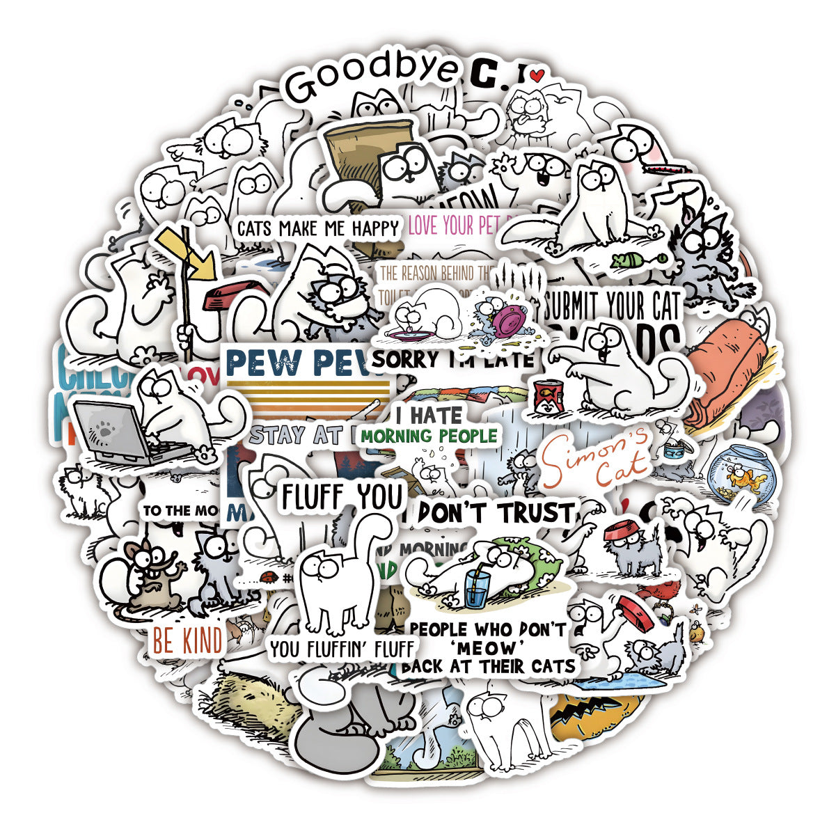 Cute Cartoon Simon's Cat Stickers