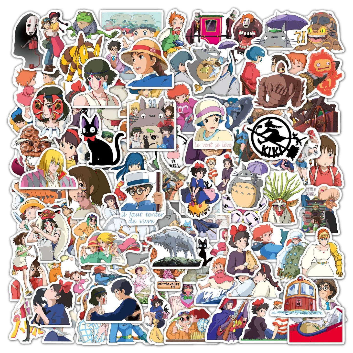 Super Sale! 100PCS Cute Anime Studio Ghibli Stickers PVC Waterproof Animal Sticker For Woman For Kids Baby Girls Students Skateboard Car Hyederoflas For Young Children