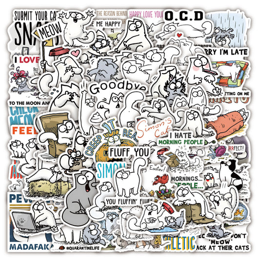 Cute Cartoon Simon's Cat Stickers