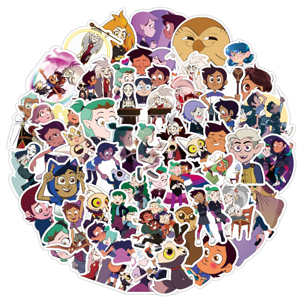 Cute Anime Owl House Stickers PVC Waterproof Animal Sticker For Woman For Kids Baby Girls Students Skateboard Car Hyederoflas For Young Children