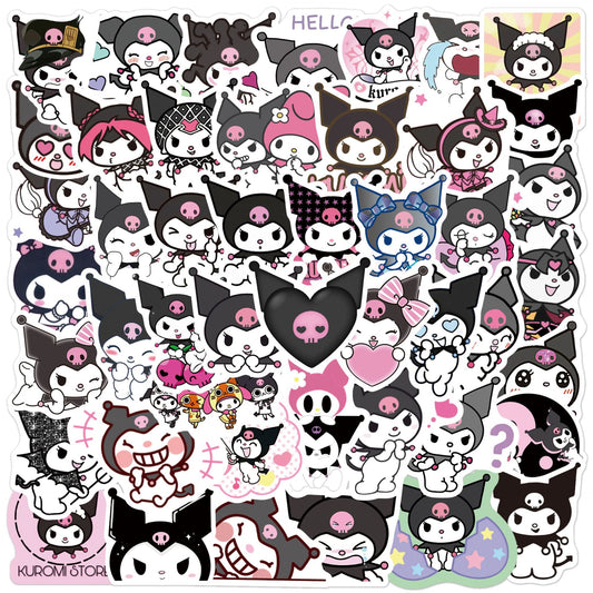 Cute Sanrio Animal Kuromi Style Stickers PVC Waterproof Anime Sticker For Woman For Kids Baby Girls Students Skateboard Car Hyederoflas For Young Children