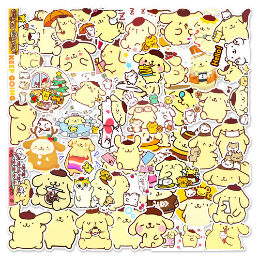 Cute Sanrio Cartoon Animal Pompom Stickers PVC Waterproof Anime Sticker For Woman For Kids Baby Girls Students Skateboard Car Hyederoflas For Young Children