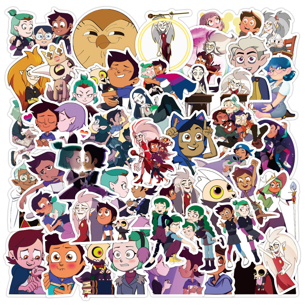 Cute Anime Owl House Stickers PVC Waterproof Animal Sticker For Woman For Kids Baby Girls Students Skateboard Car Hyederoflas For Young Children